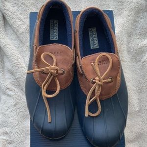 SPERRY-Women's Cormorant Slip-On Duck Shoe, cormorant navy/cognac, size 8